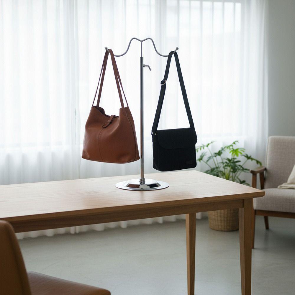 Adjustable Height Handbag Display Stand Curved Hook Jewelry Storage Shelf Wig Hanger  Silk Scarves