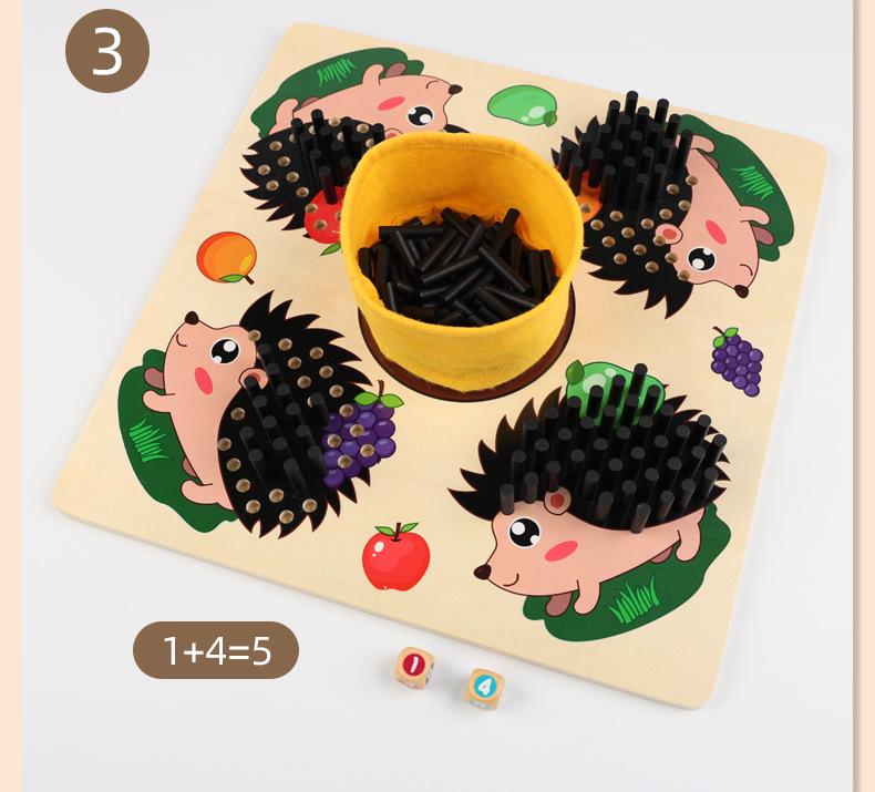 Wooden Hedgehog Puzzle for Kids: Fine Motor Skills & Sensory Training Toy