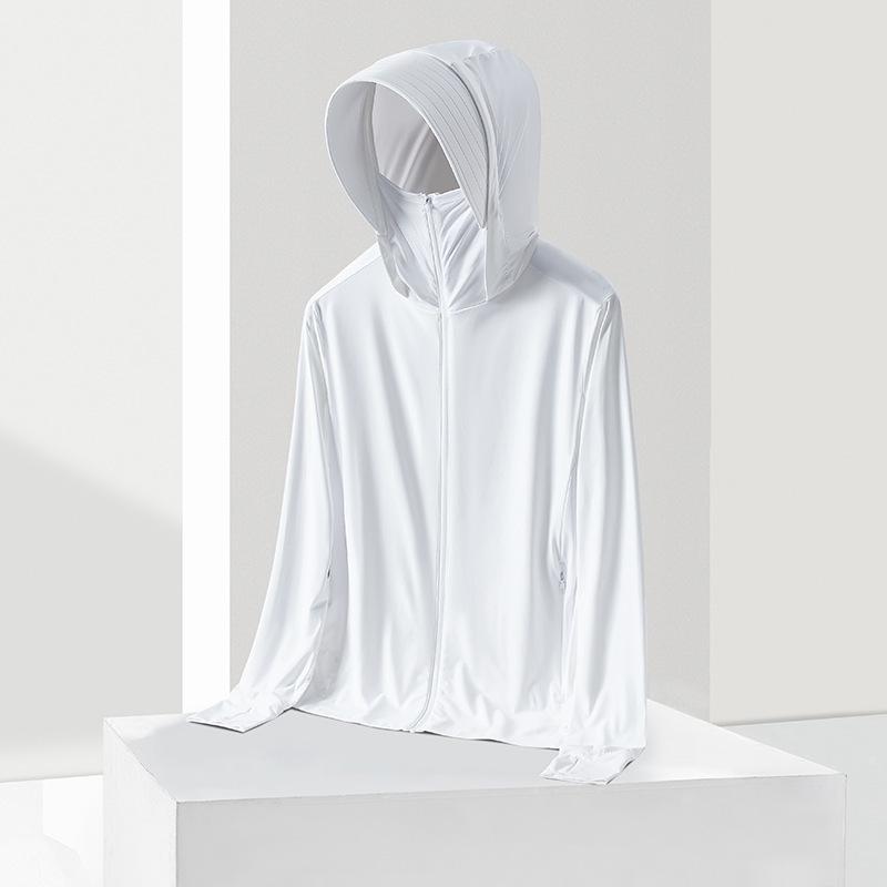 UPF50+ Summer 2024 Ice Silk Hooded Sun Protection Clothing for Couples - Cool, Breathable, Anti-UV for Men & Women