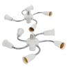 Adjustable White E27 Base Light Socket Splitter Gooseneck LED Bulbs Holder Converter with Extension Hose 3 4 5 Way Adapter