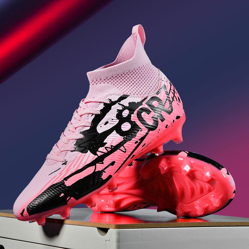 New Men Football Boots Long Spikes Ultralight Breathable Soccer Shoes Match Sneakers Indoor Cleats Training Drop Shipping