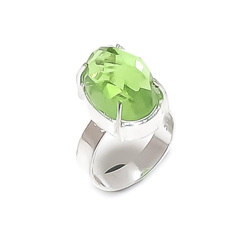 

Натуральный цаворит, ручная работа, ювелирное изделие из стерлингового серебра 925 пробы, кольцо, размер 7 F9E38