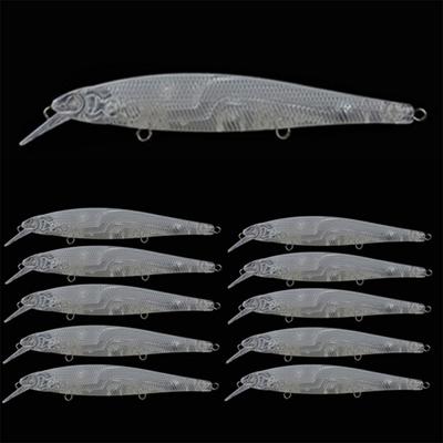10pcs 10.92cm/7g Transparent Minnow  Baits Floating Fishing Lures Hard Artificial Baits Tackles