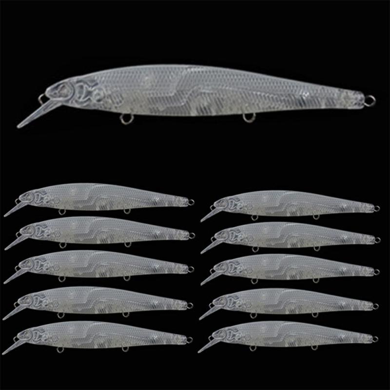 

10pcs 10.92cm/7g Transparent Minnow Baits Floating Fishing Lures Hard Artificial Baits Tackles
