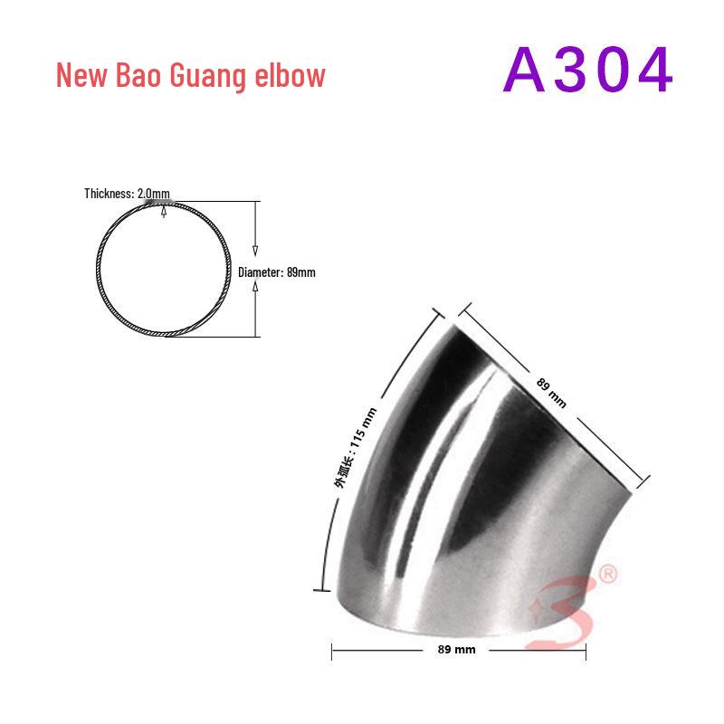 Gomito Decorativo in Acciaio Inossidabile 304 a 45° con Diametro 63/63.5/76/89 mm per Saldatura