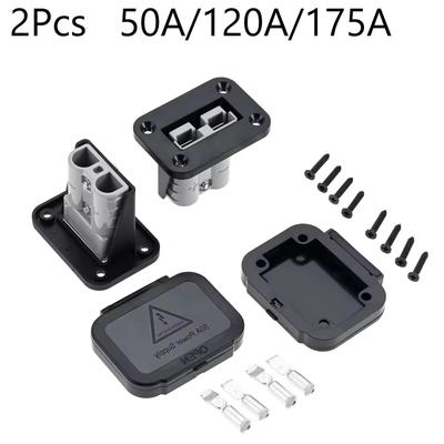 2pcs 50A/120A/175A Cable Connectors Plug For Anderson Plug Connector Flush Mount Bracket Panel Cover For Caravan Camper