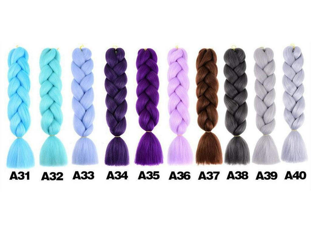 Africká monochromatická gradientní copánková paruka - Vlasový příčesek z chemických vláken