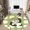 1pc Panda Pattern Office Round Area Rug, Indoor Mat Suitable For Office, Under Office Chairs Bedroom Living Room Home Decor, Room Deco