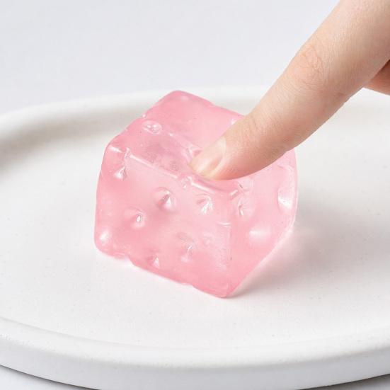 Jelly Cheese Stress Reliever Toy Soft Slow Rise Fidget for Anxiety Realistic Transparent Colorful Decompression Toy for Adults Kids