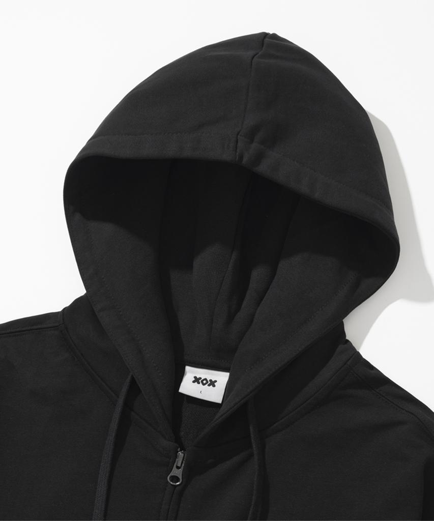 Xox 2-Way Semi-Overfit Sweat Zip-Up Hoodie [Black]