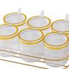 Condiment Jar Container with Holder Integrated Design Multifunction Spice Lids Spoon and for