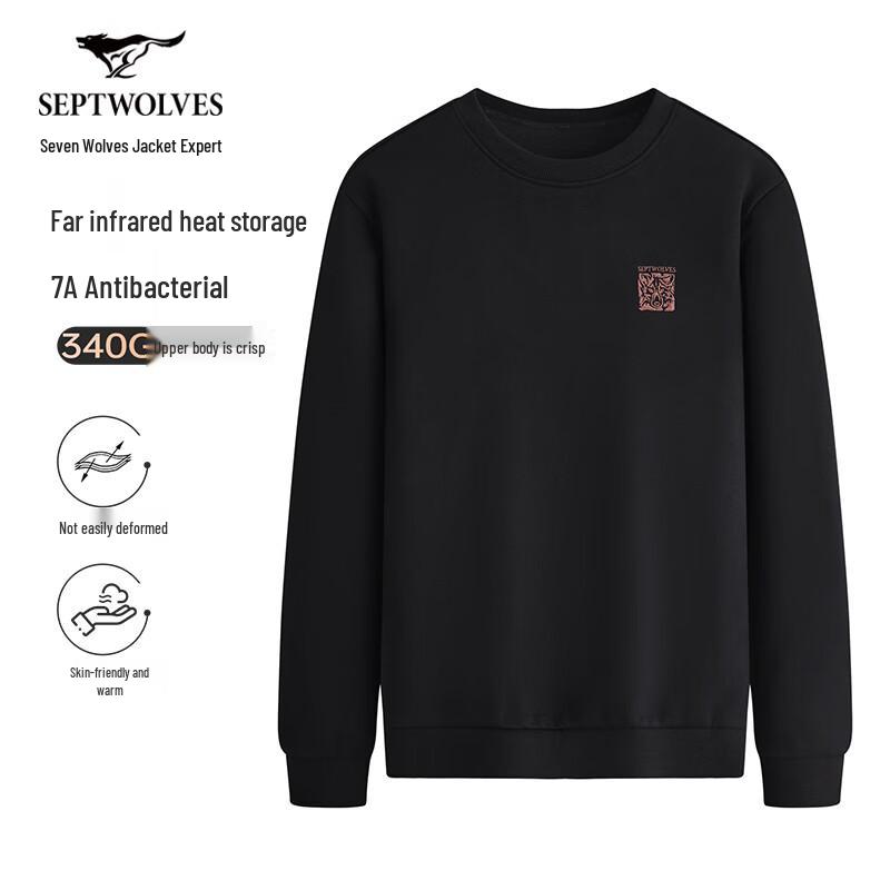 

Septwolves Men s Embroidered Pullover Sweatshirt with 7A Antibacterial & Antistatic 3XL