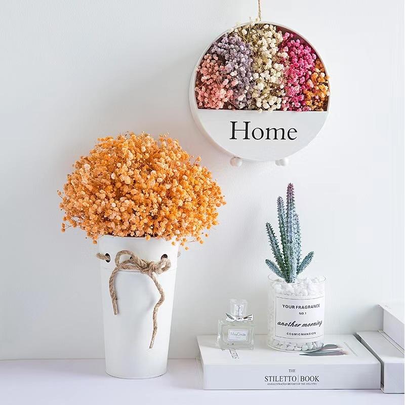 Artificial Wall Hanging Flowers Planter Oblate Vase Creative Round Modern Storage Shelf Basket for Balcony Living Room Art Decor