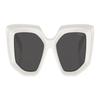Prada Logo letters on the side, acetate frame, irregular shape, sunglasses, women's white