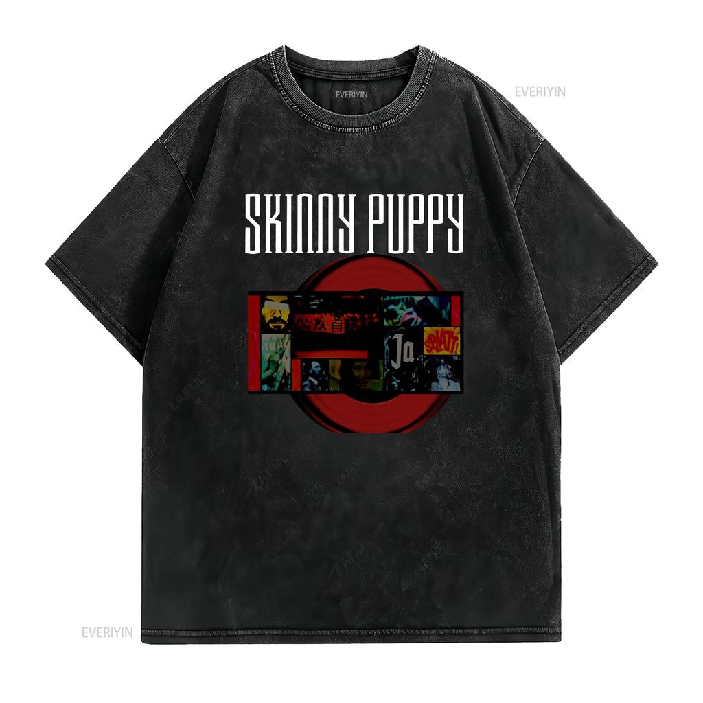 Skinny Puppy T Shirt rock vintage Washed Slightly Versatile Unisex Soft Stylish streetwear fashion Comfortable designer clothes