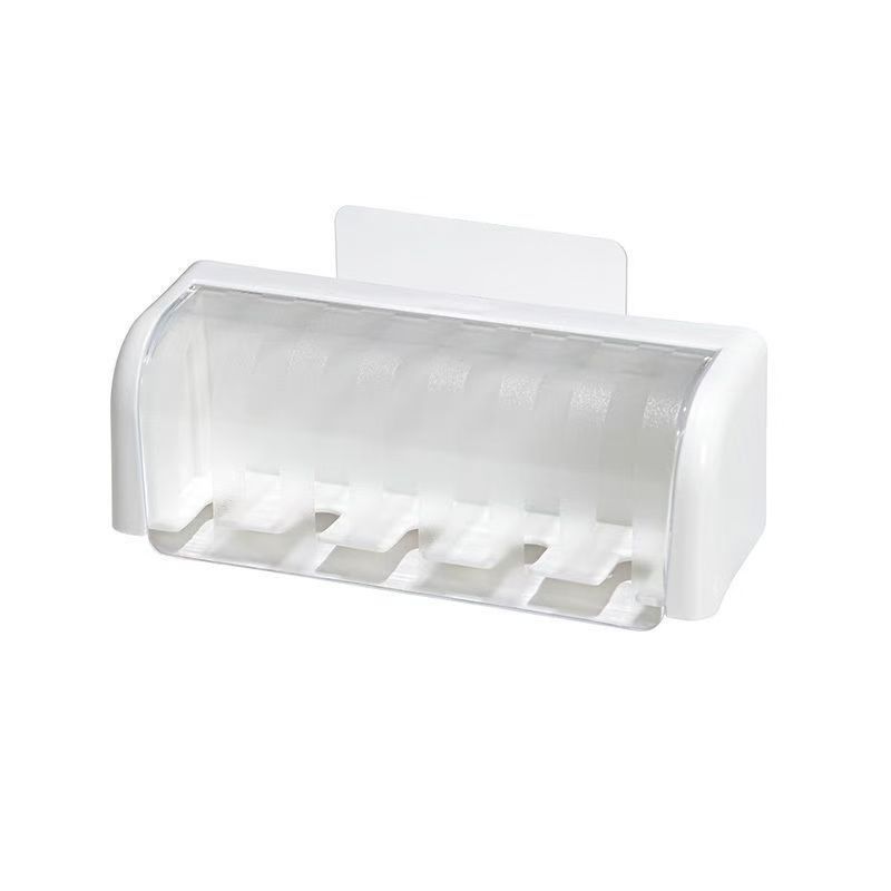 

Новый держатель для зубных щеток для ванной комнаты, настенная подставка для зубной пасты, держатель для хранения зубных щеток без проколов, аксессуары для ванной комнаты 1PCS белый