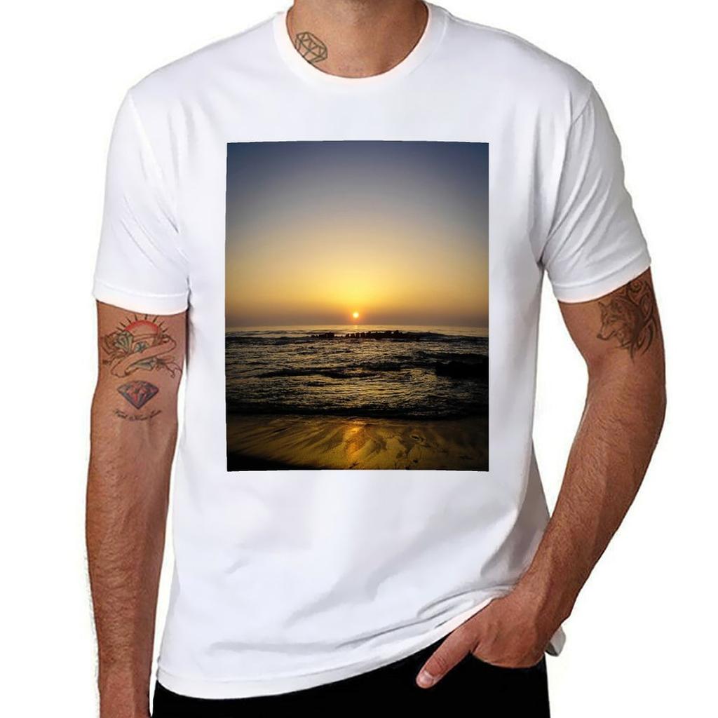 Sunset Rocks Tshirt Daily Casual Short Sleeve Tee Shirt