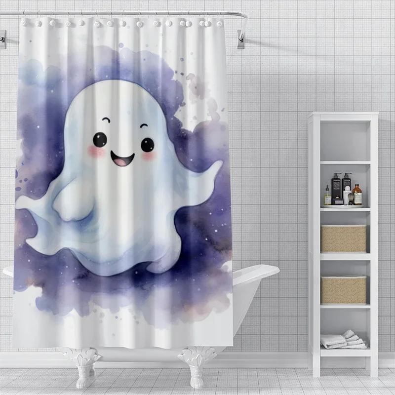 Home Shower Curtains For Bathroom Waterproof Fabric Modern Nordic Style Living Room Curtain Halloween Autumn Pumpkin Decoration