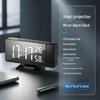 Rotating Projection Alarm Clock with Large Digital Display and Mirror Screen