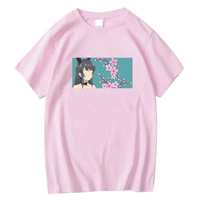 Новая сексуальная футболка с кроликом, аниме, хентай, Kawasaki Mai Sakurajima, Waifu, Япония, Harajuku, Harajuku, рубашка унисекс, новинка L