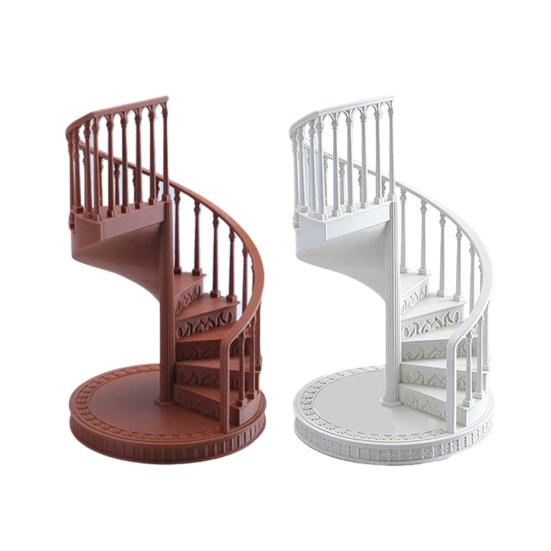Miniatur-Wendeltreppe, Winziges Retro-Treppenmodell, Miniaturtreppen-Nachbildung für Puppenhaus im Maßstab 1:12, Miniatur-Szenen