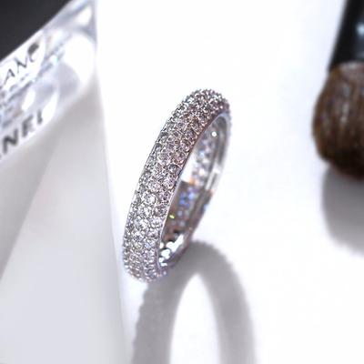 Elegante micro-ingelegde zirkonia cirkelring Damesmode temperament verlovingsring voor Vrouwen
