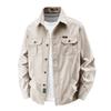 Vintage Men's 100% Cotton Shirt Safari Style Multi-pocket Lapel Top Spring Autumn Long Sleeve Youth Loose Shirts Plus Size M-6XL
