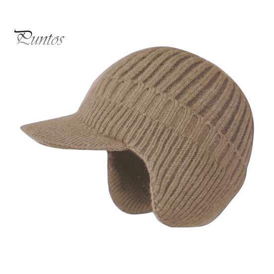 

Мужская зимняя вязаная шапка с короткими полями, толстая ветрозащитная защита ушей, сохраняющая тепло, эластичная шапка для дедушки, уличная шапка для школы и поездок на работу хаки