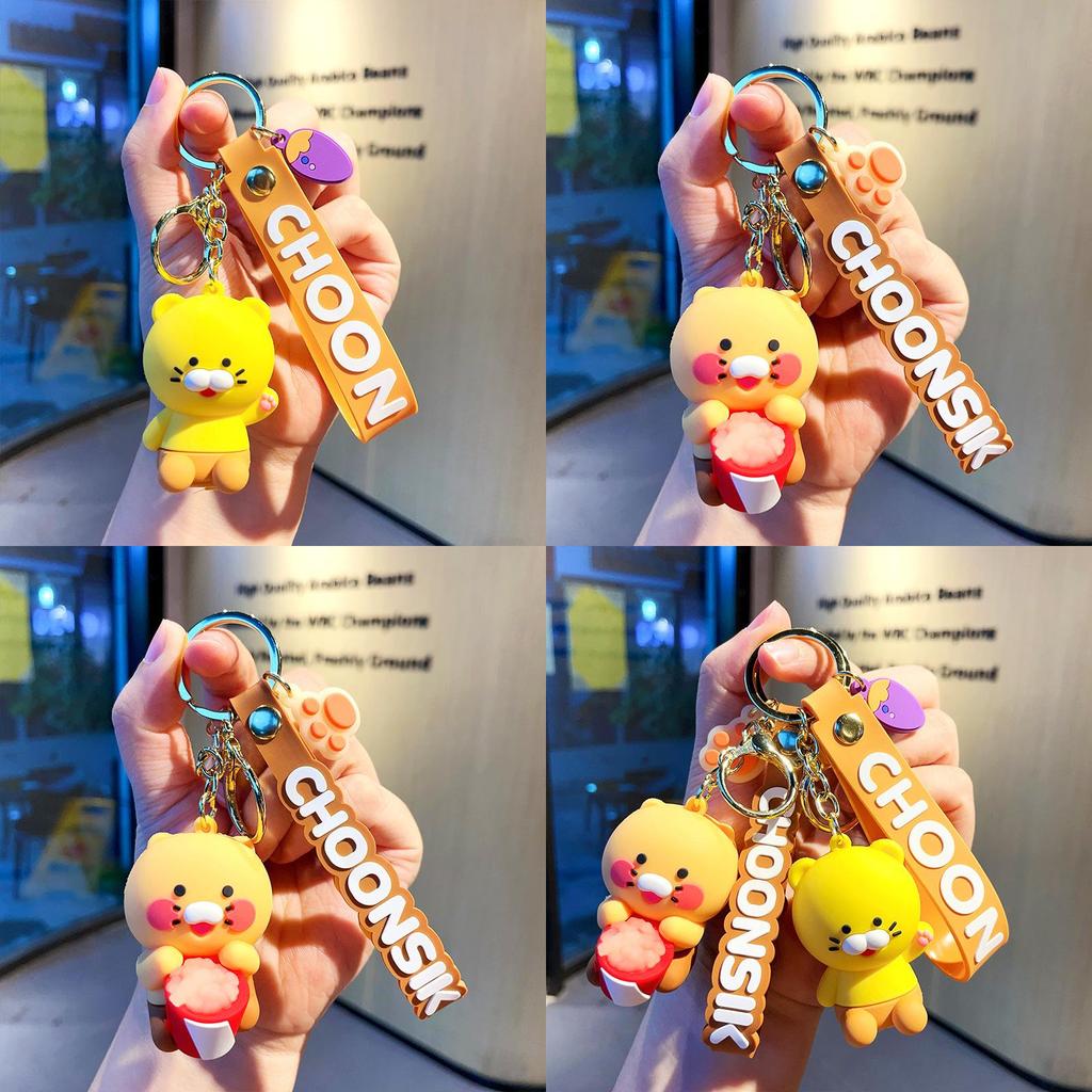 Entzückender Choonsik Schlüsselanhänger Süßer Koreanischer Stil Popcorn-Charakter PVC Schlüsselring