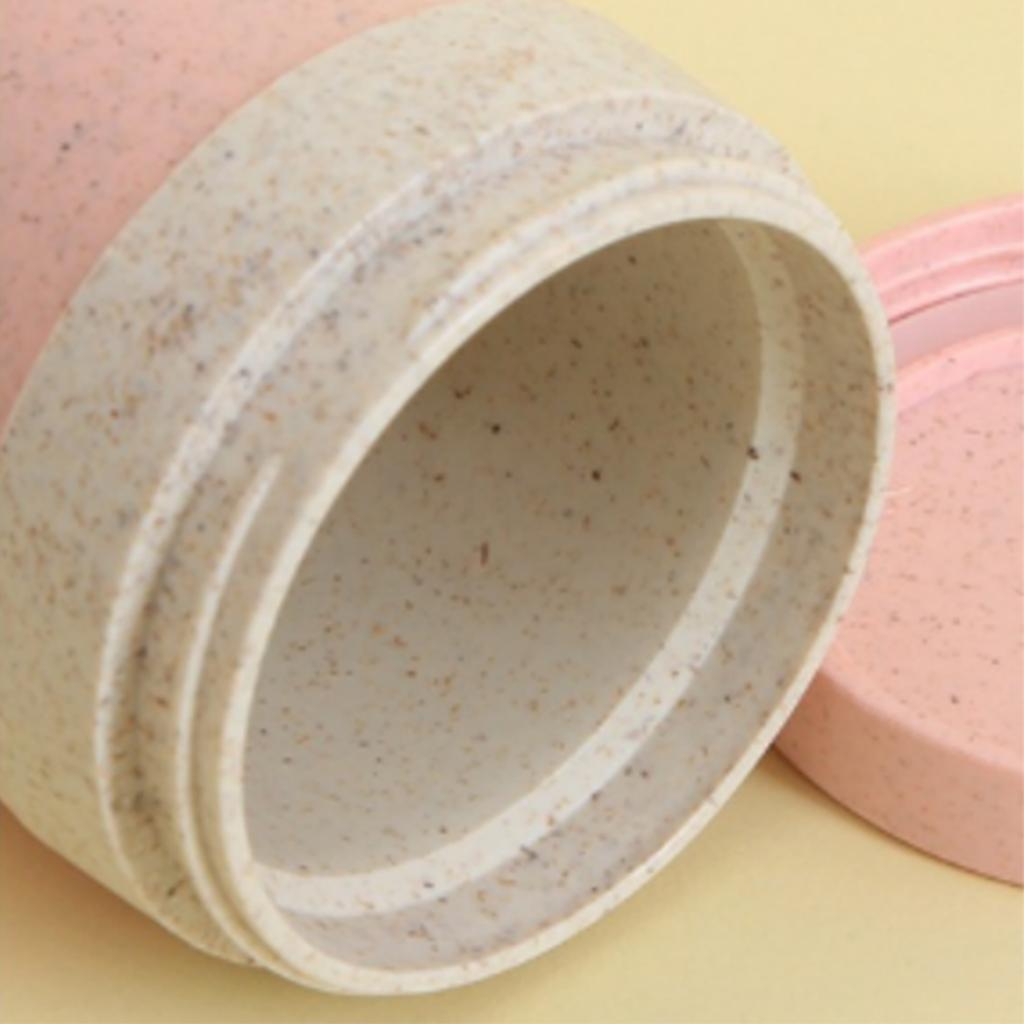 Hrnek ze pšeničné slámy Dvouvrstvý hrnek na vodu pro domov, školu, kempování, piknik, cestování, kancelář, růžový