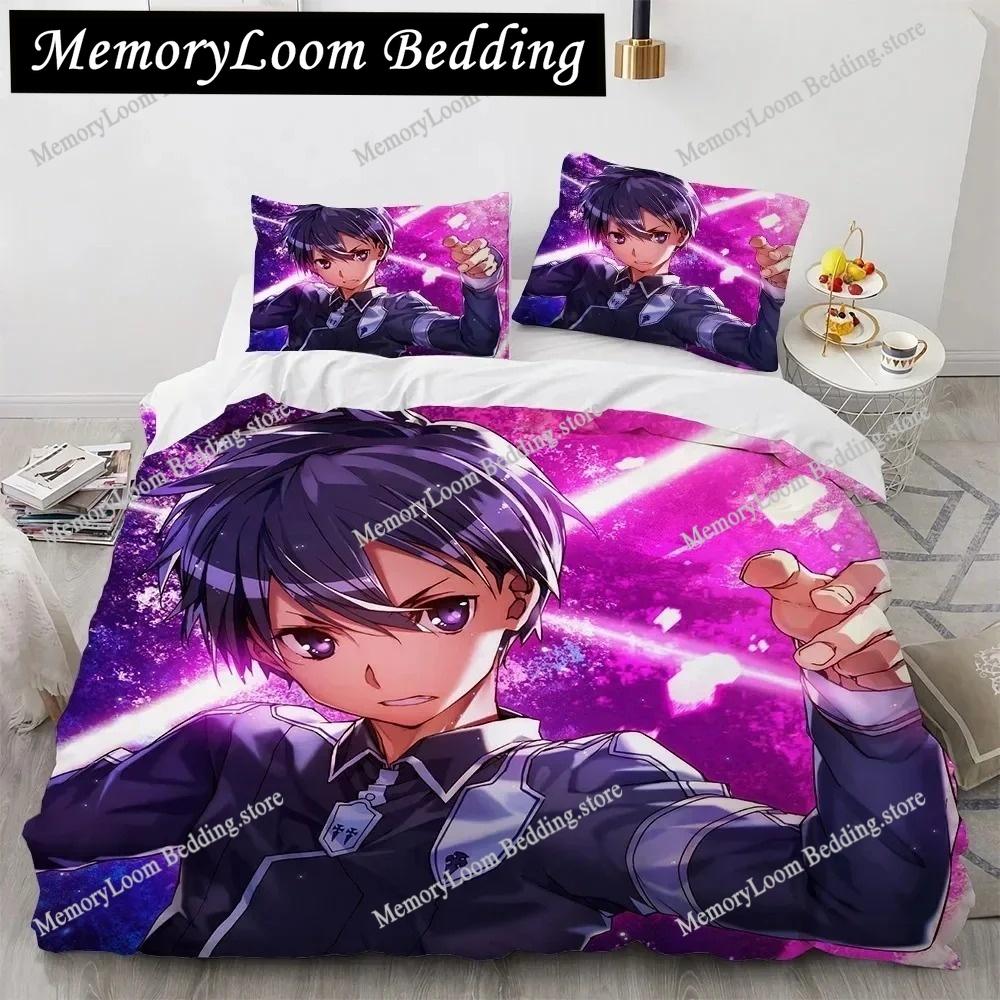 Sword Art Online Bedding Set Anime Duvet Covers King Queen Double Twin Size Adults Bed Linens Single Double Size Bedding Set