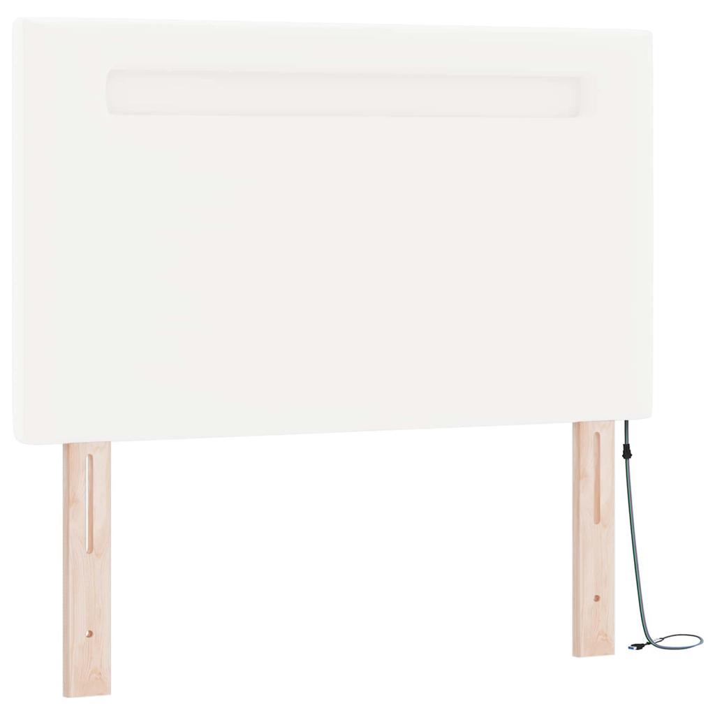 Boxspring Bed with Mattress White 90 x 190 cm Faux Leather
