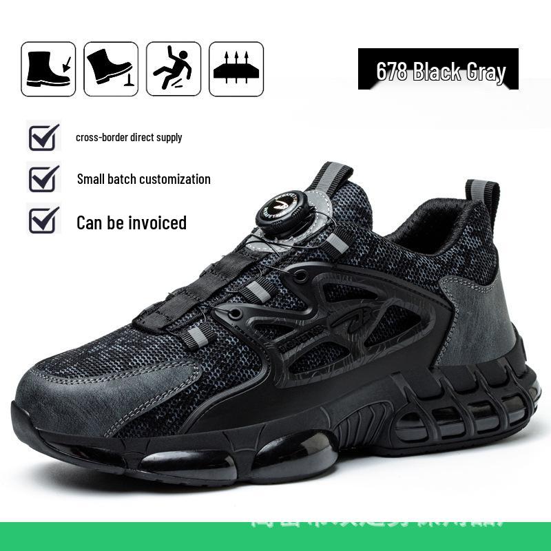 Steel Toe Anti-Smash Breathable Work Shoes - Lightweight, Comfortable, Wear-Resistant, Puncture-Proof Safety Boots