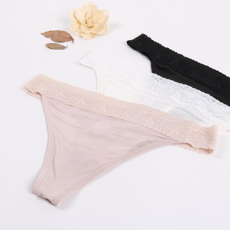 Tang Damen Maulbeerseide G-String: Sexy, Nahtlos, Hüfttief, Transparente T-Pants.