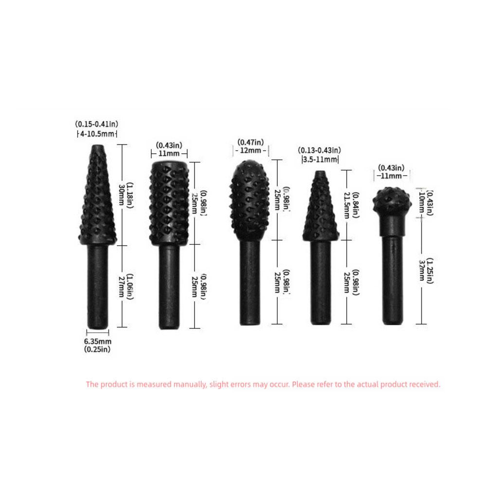 6Piece DIY Grinding Head Set Carbide Steel DoubleCut Heads for Detailed Grinding and Polishing on Various Surfaces