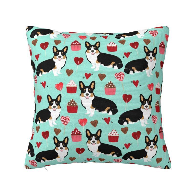 Cute Pet Dog Corgi Throw Pillow Case Cm Decor Home Cushion Cover Soft Polyester Pillowcase Doublesided Printing