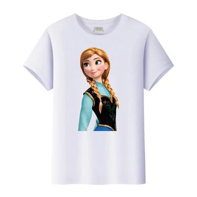 Sladké Disney Ledové Království Elsa Anna Kreslená Trička Volné Tričko Streetwear Halenky Dětská Vrchní Části Kulatý Výstřih Tričko Dívčí Oblečení Dárek