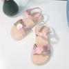 Sandales pour Cœur Croix Velcro Été Sortie Cadeau d'anniversaire [WUIWUIYU] Enfants, Filles, Sandales, Fermeture, Flexibles, Confortables, Chaussures, Sortie, Voyage, (Rose,