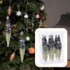 6 Pieces Christmas Droplet Hanging Ornaments Decor Decorative Lightweight Glitter