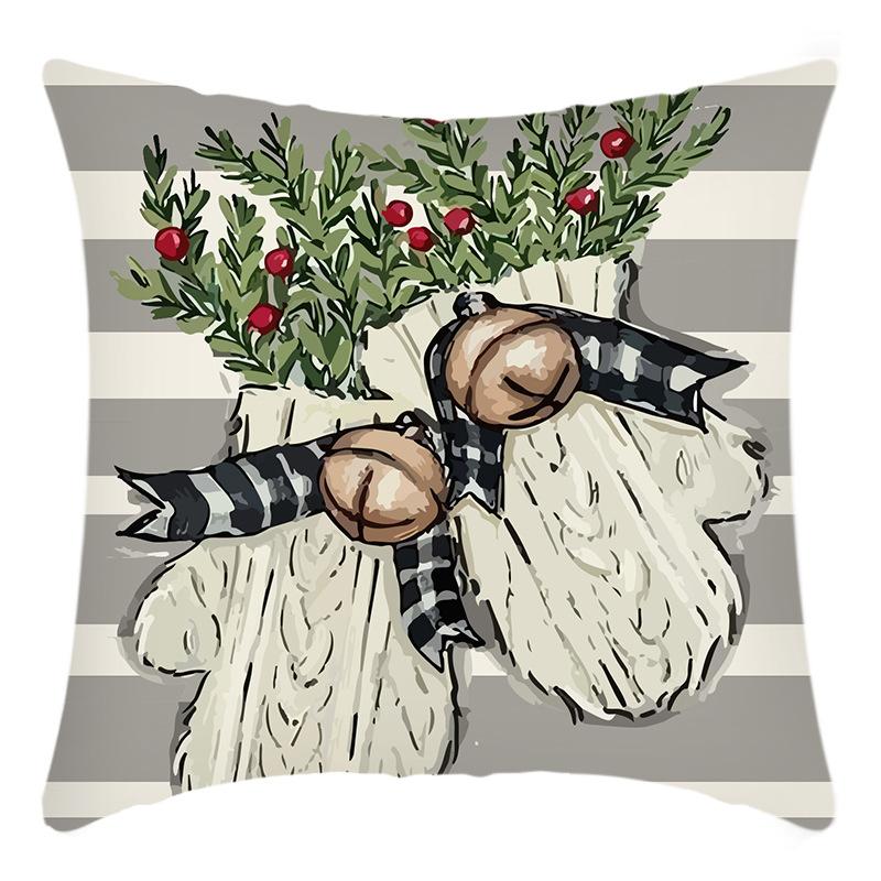 New Christmas Pillowcase Printed Christmas Tree Snowman Gloves Decoration Holiday Pillowcase