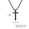 Stainless Steel Simple Cross Pendant Necklace, Multiple Sizes for Men and Women (Model 2103)
