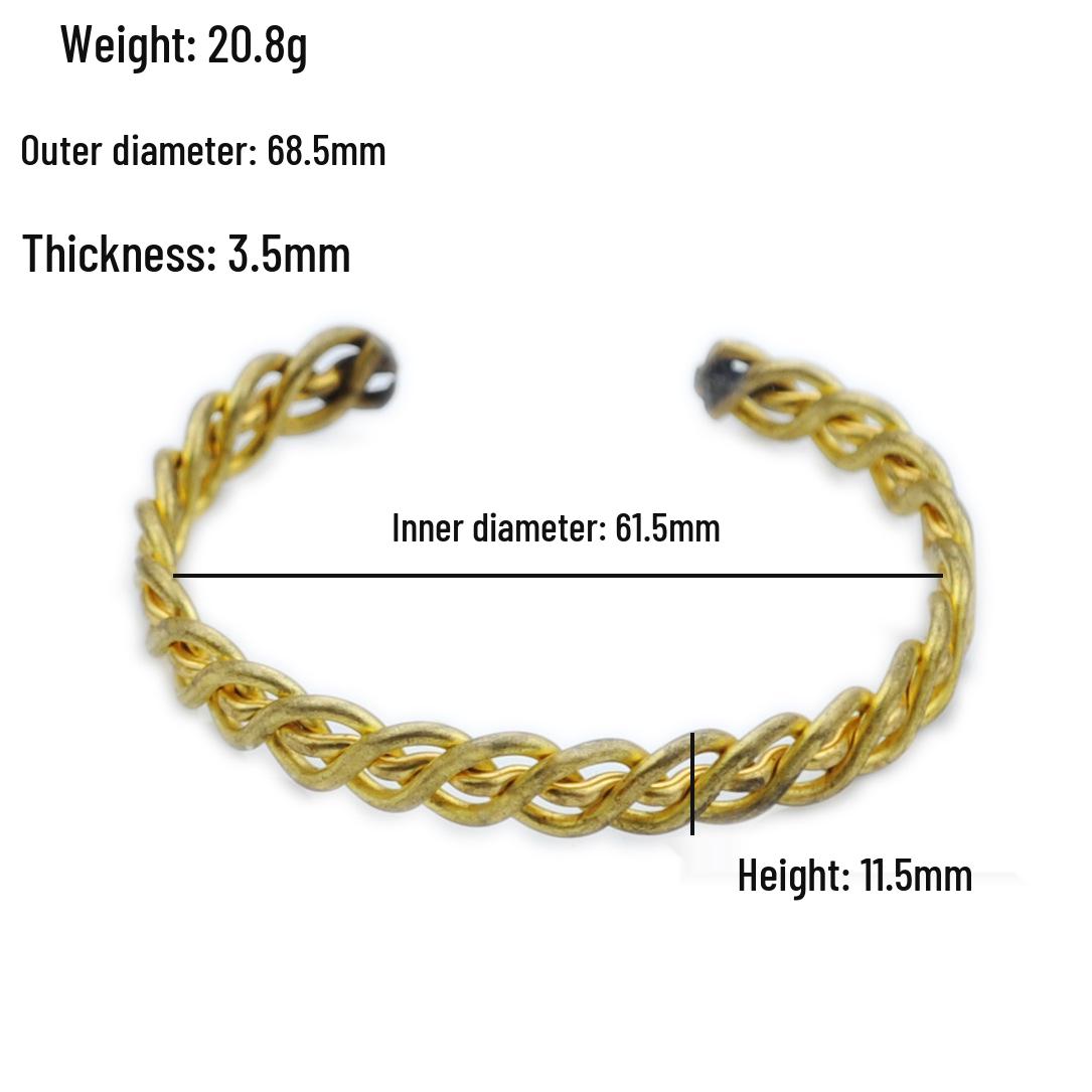 Eco-friendly Twisted Brass Open Cuff Bracelet