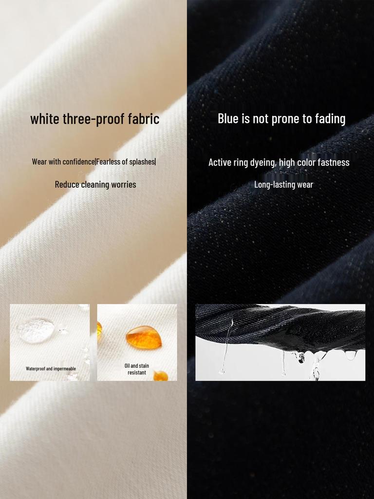 Damen Klassische High-Waist Denim Blau Weitbeinige Hose - Slim Fit, Neuer Herbststil, Figurbetonend und Schlichtes Design in Weiß.