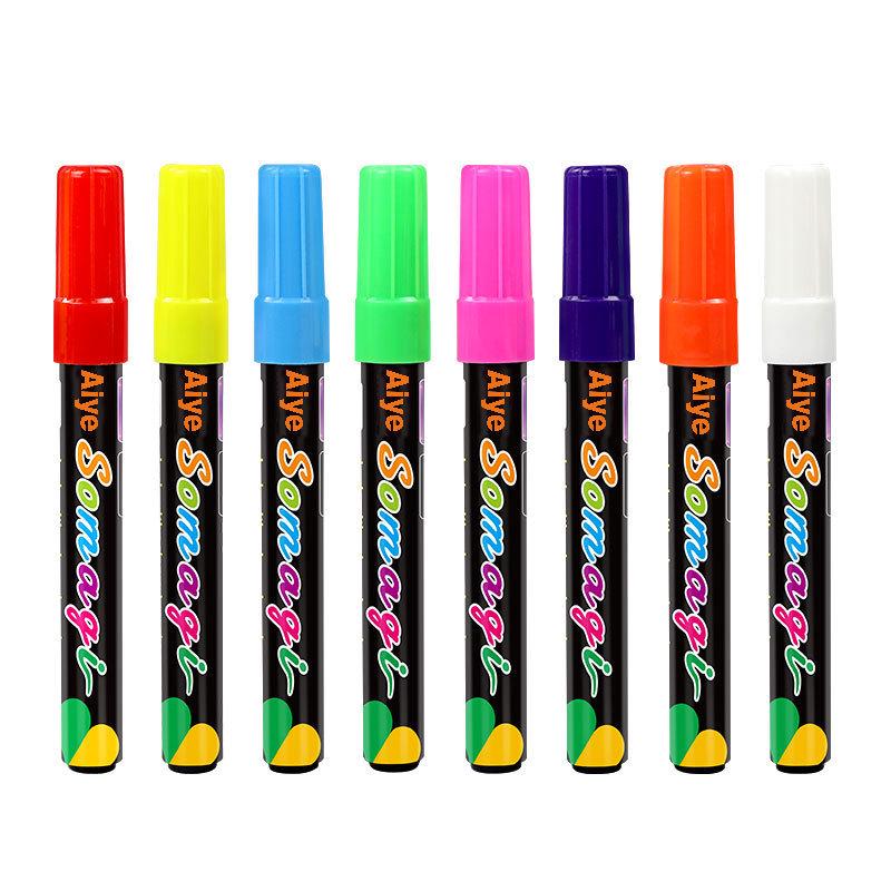 Erasable 8-Color Fluorescent LED Chalk Pens for Light Boards Advertising