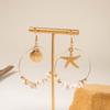 Bohemian Asymmetrical Starfish Shell Earrings Geometric Gravel Pendant Earrings Earrings