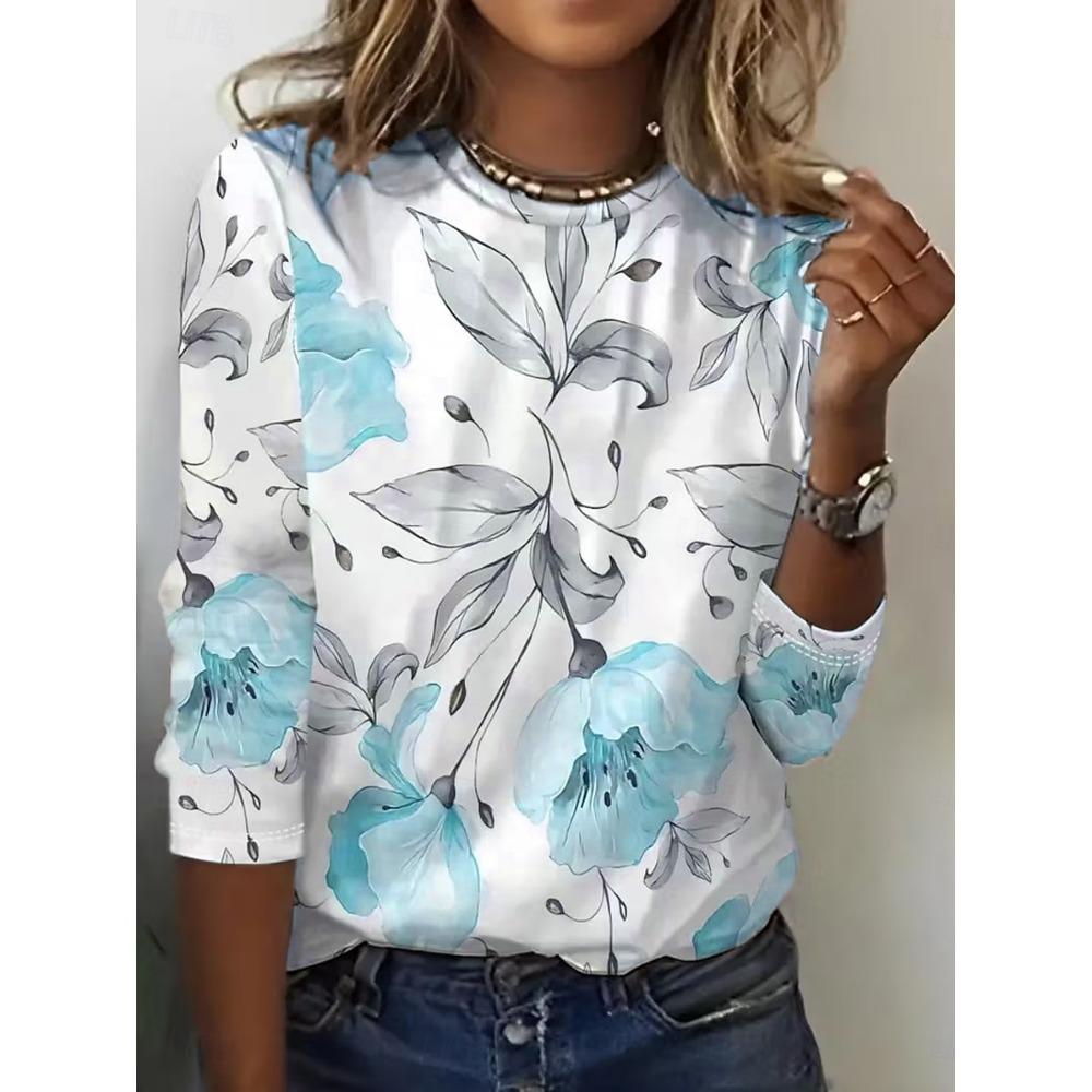 Autumn women's long sleeved T-shirt, printed, casual street style
