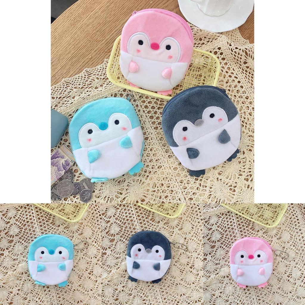 Entzückendes Plüsch-Pinguin-Münzfach Niedlicher Kabel-Organizer Geldbörse Geschenkbeutel für Kinder und Erwachsene