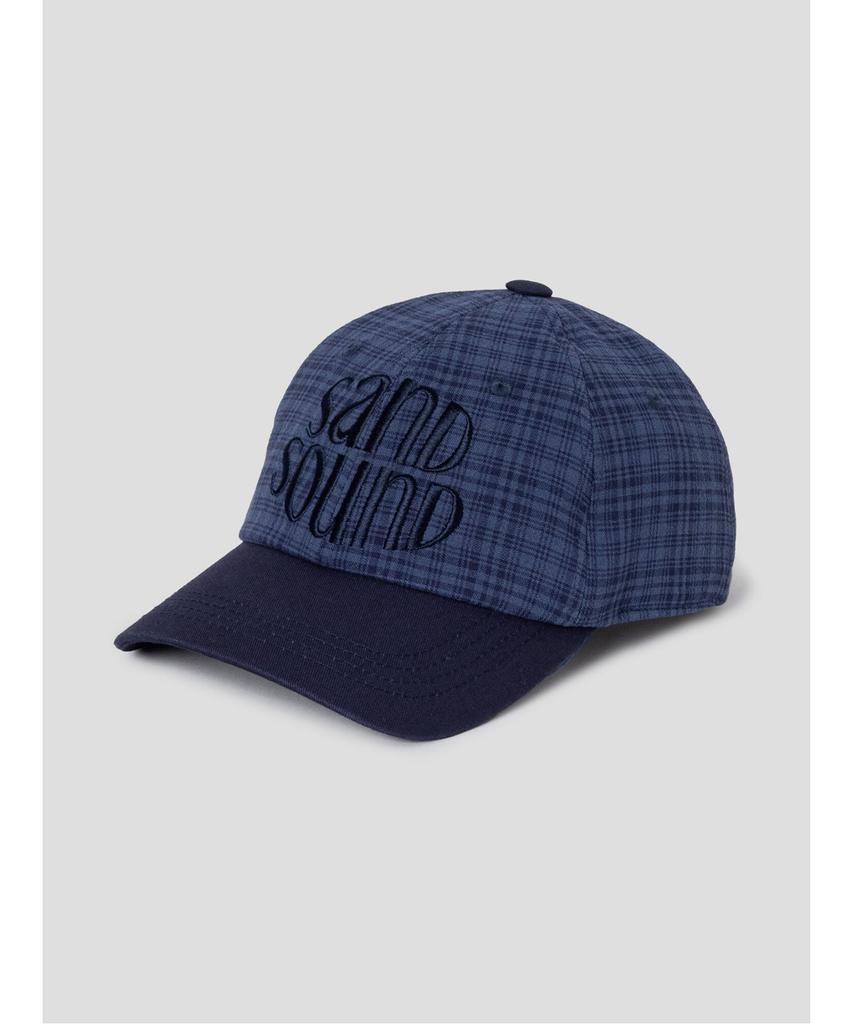 Saendeusaundeu (Unisex) Big Logo Check Combination Ball Cap Navy