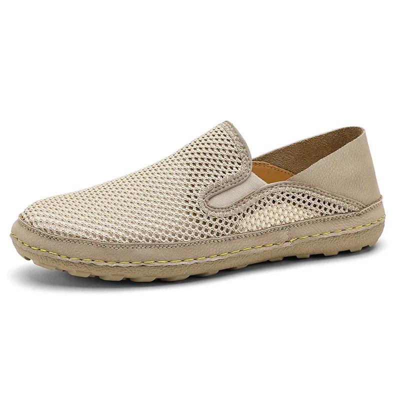 Fashion Men's Flat Casual Shoes Breathable New Mesh Men's Shoes Comfortable Loafers Fashion Summer Walking Sandals Outdoor Men Sneakers
