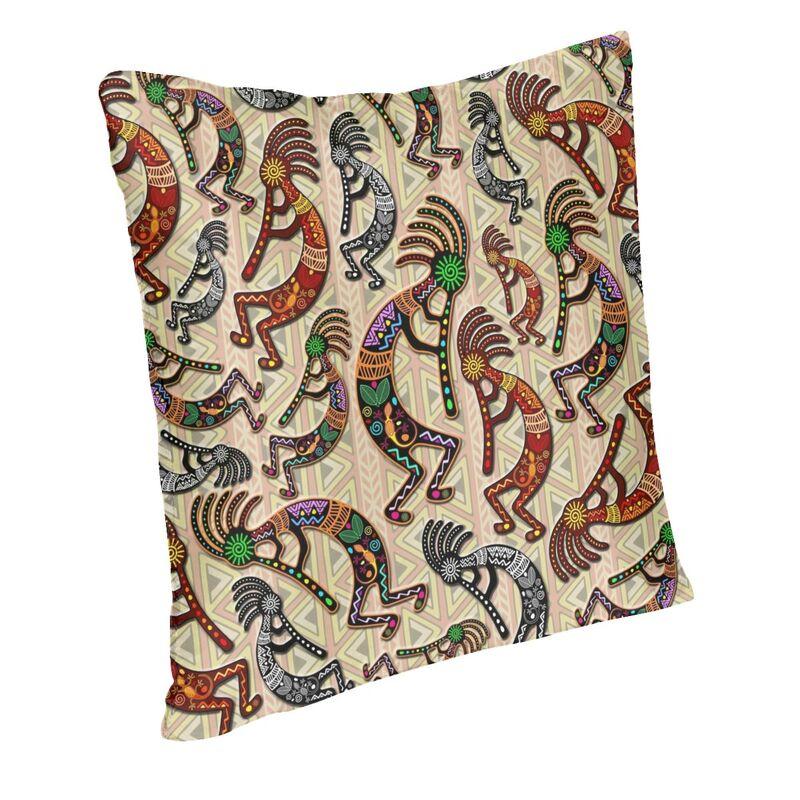 Fashion Kokopelli The Flute Player Throw Pillow Case Home Decorative Aboriginal Tribal Pattern Cushion Cover 40x40 Pillowcover